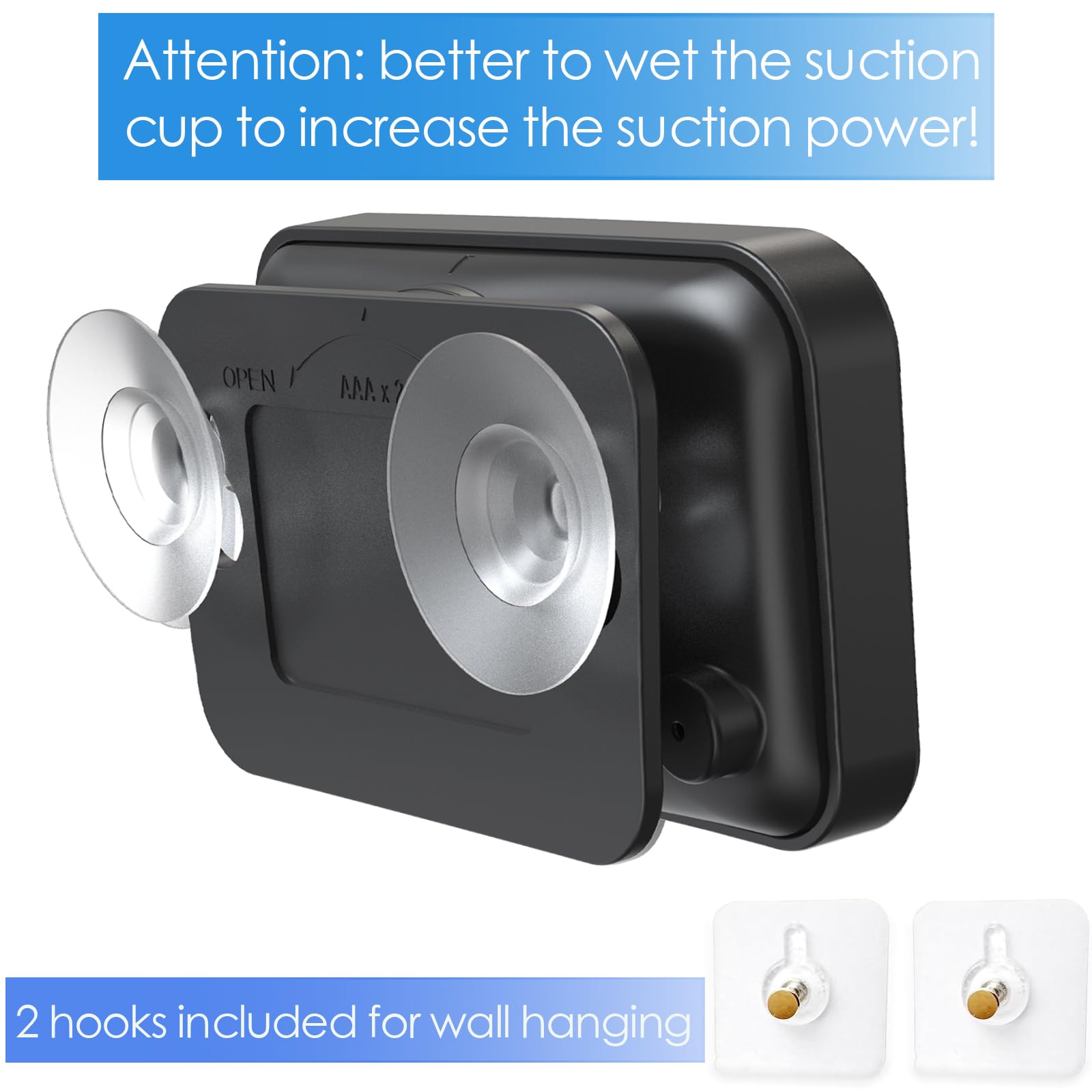 Waterproof Bathroom Timer Shower Wall Clock with Temperature Humidity - Image 2