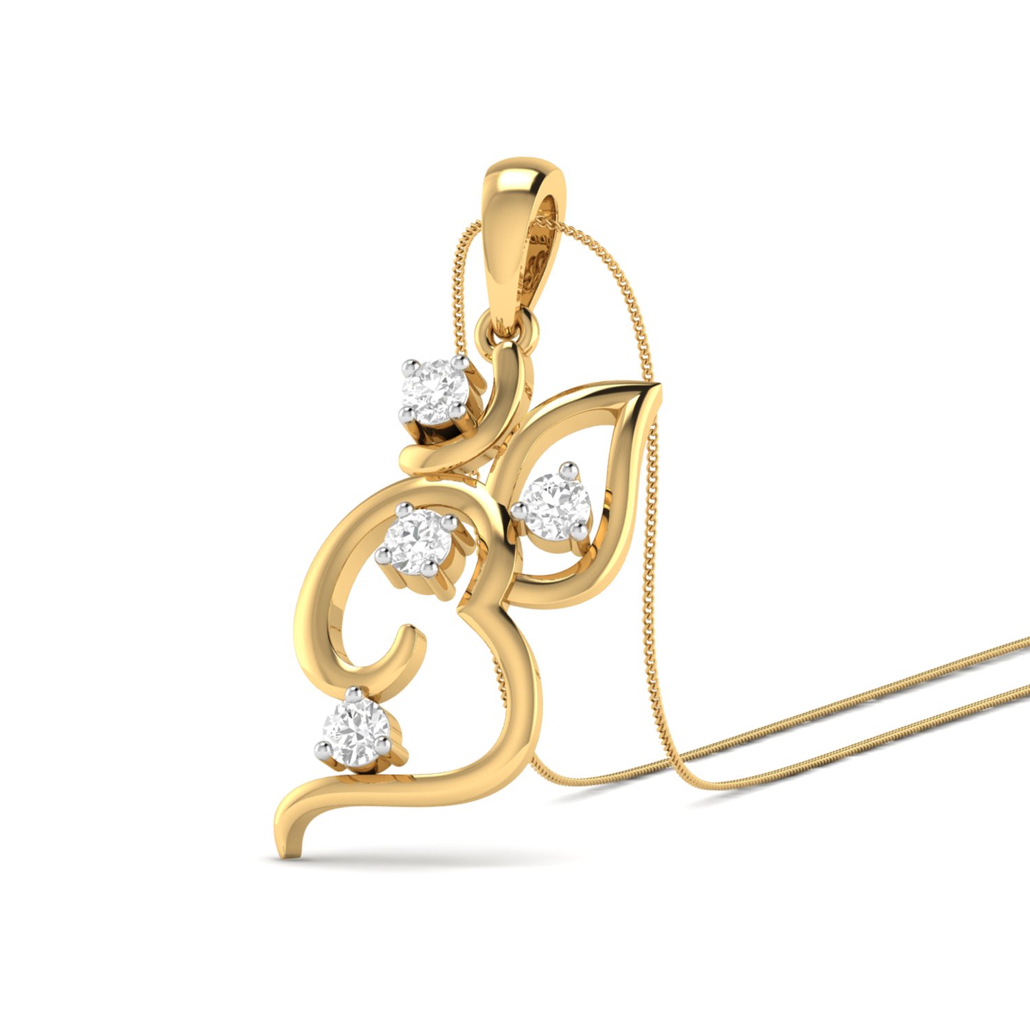 Aucent by PC Jeweller The Wanika 18KT Yellow Gold and Diamond Pendant-image-36
