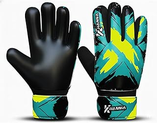 khanna Guantes de Portero de Fútbol para Niños y Jóvenes, Palma de Súper Agarre de Látex, Soporte de Muñeca Doble, Palma Acolchada, Guantes Portero Resistentes para Entrenamiento
