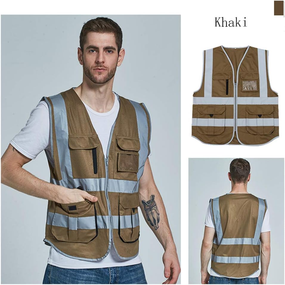Up To 40% OFF Safety Vest High visibility reflective safety vest work reflective vest multi pockets workwear safety waistcoat men safety vest (XXL, Brown) Best Cyber Monday 🔥 Safety Vest High visibility reflective safety vest work reflective vest multi pockets workwear safety waistcoat men safety vest (XXL, Brown)