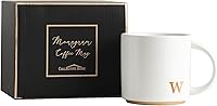 Vista 22 de COLLECTIVE HOME - Tazas de cerámica con monograma, tazas de café con inicial dorada de 15 onzas, elegantes tazas de té del alfabeto, elegante taza p