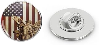 St Michael the Archangel Angel Catholic Saint United States Flag US Pin Brooch Badge Lapel Pin