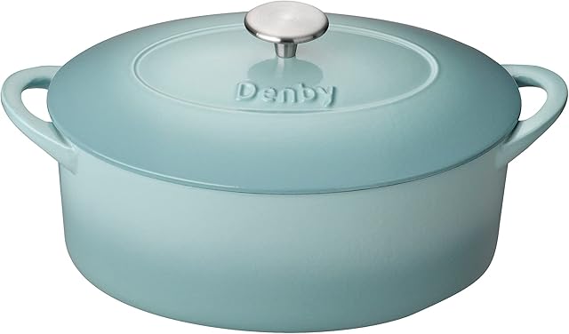 Denby Pavilion Cast Iron 28 cm Oval Casserole, 21 x 34 x 14 cm