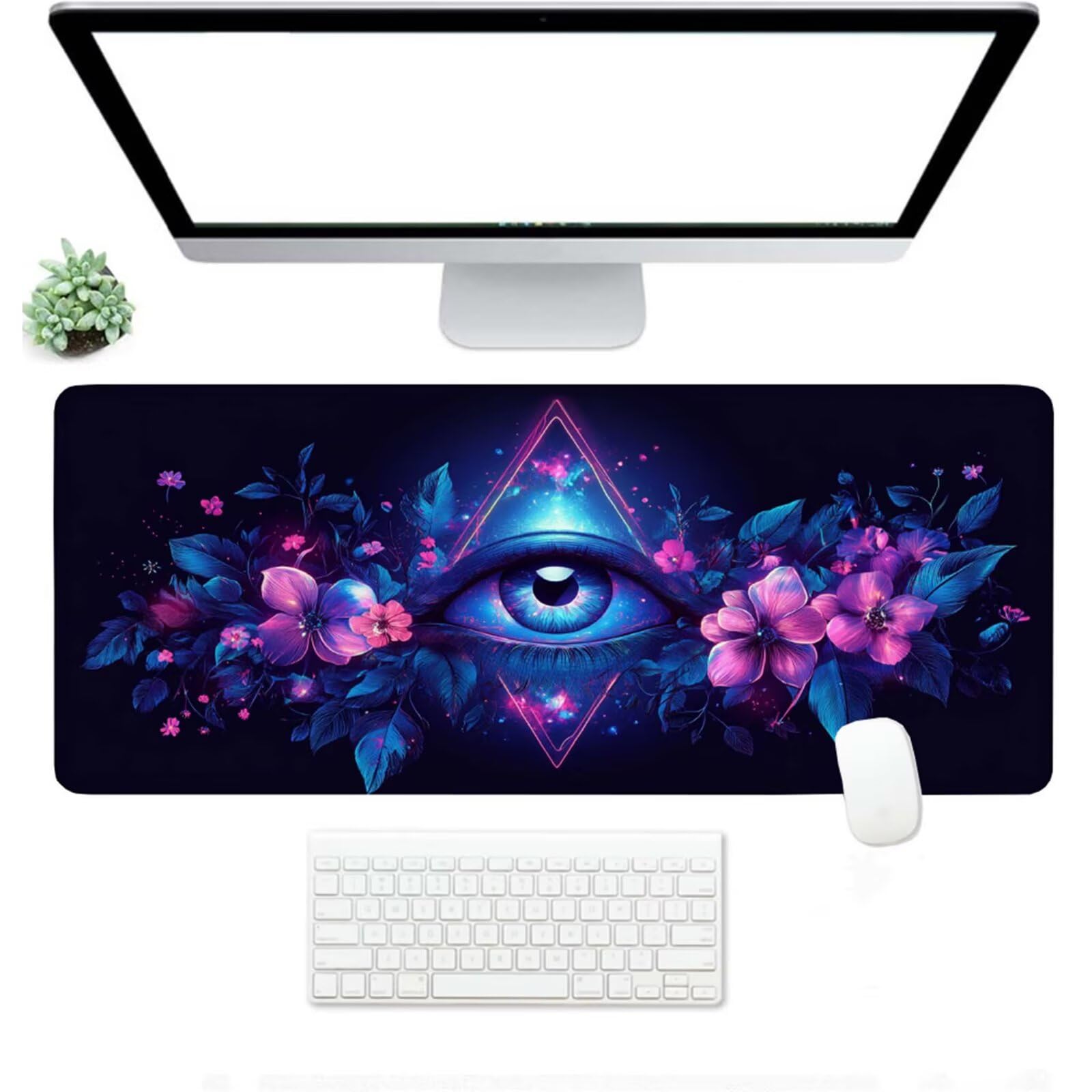 Podkładka pod mysz XXL 1400 x 600 x 3 MM, duża czarna podkładka pod mysz z wodoodporną i antypoślizgową gumą pod oczami pod ręką zszyte krawędzie, poprawia precyzję i szybkość dla gracza W-852