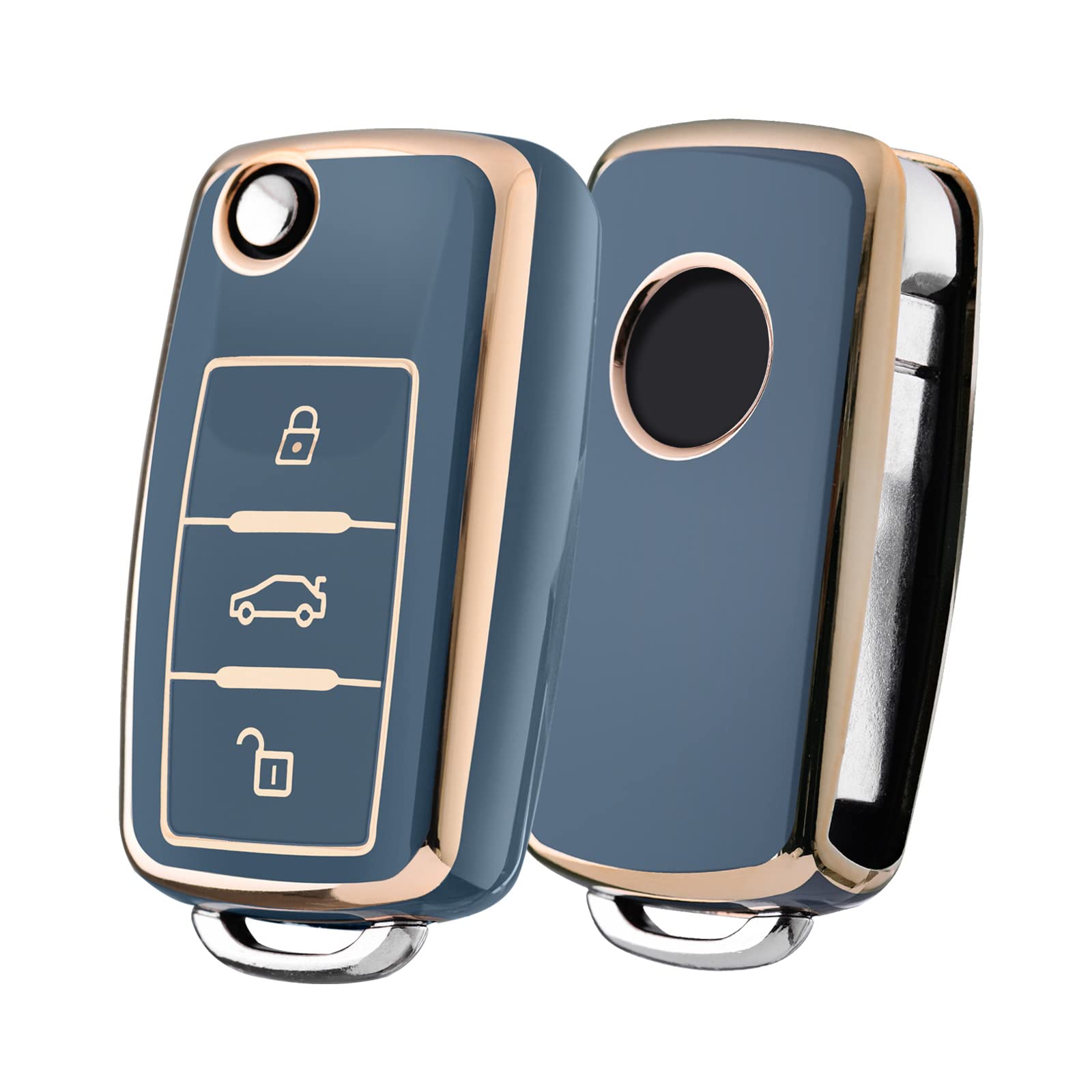 ELOHEI TPU Key Fob Cover For VW Volkswagen - Full Protection Case Compatible With Jetta, Tiguan, Passat, Golf & More - View #5