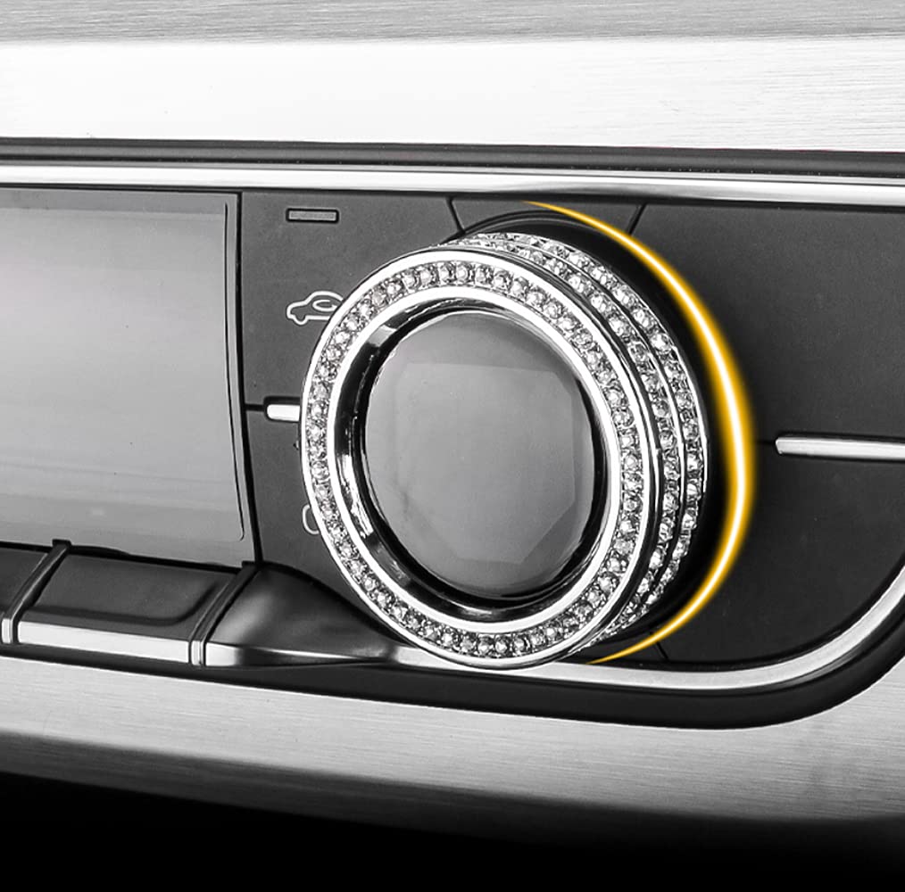 Boutons De Climatisation Strass Pour Audi A3 A4 Q2 Q3 Etc. - Style B, Fixation Adhésive 3M - 6