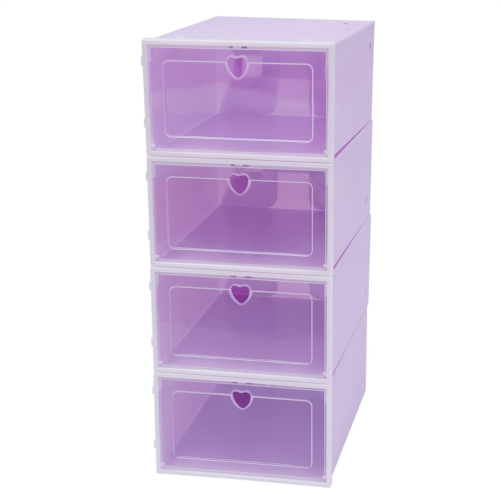 20 stuks schoenendozen, stapelbaar, voorzijde, transparant