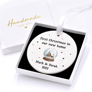 First Christmas In Our New Home Christmas Tree Decoration, 1st Christmas in New House Bauble, Housewarming Gift, Ornament Keepsake For New House, Couples Home Gift With Gift Box