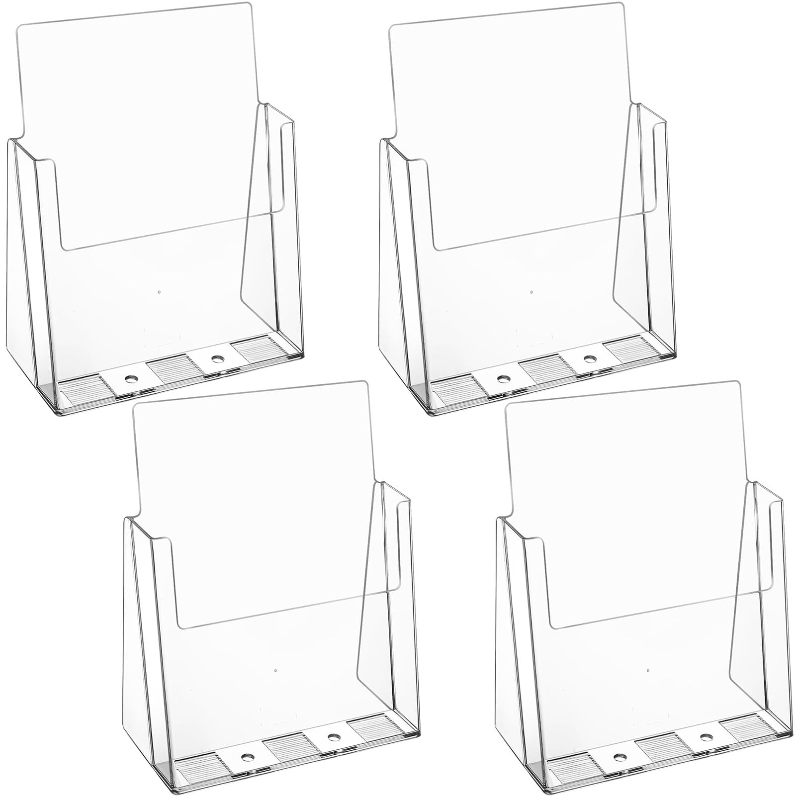 MaxGear Acrylic Brochure Holder 8.5 x 11 inches, Plastic Flyer Holder Pamphlet Holder Literature Holder Clear Brochure Display Stand, Acrylic Countertop Organizer for Magazine, Booklets, Menu, 4 Pack