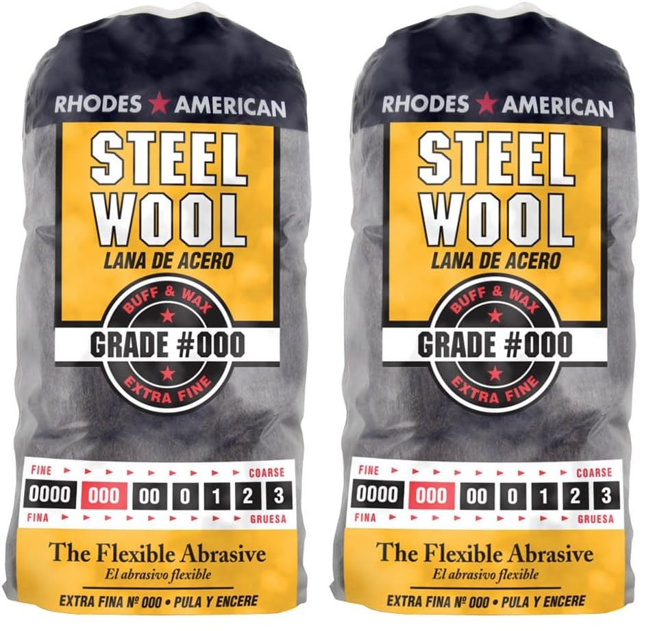 Homax - 33873210009 Steel Wool,Extra Fine Grade #000,12 Pads,(Pack of 2)