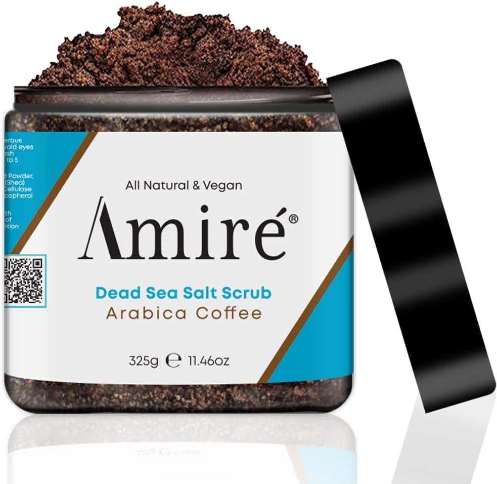 All Natural Arabica Coffee Body Scrub, Infused with Argan Oil and Shea Butter, Great for Acne, Anti Cellulite and Stretch Mark Treatment, Helps with Eczema and Age Spots, 11.46oz