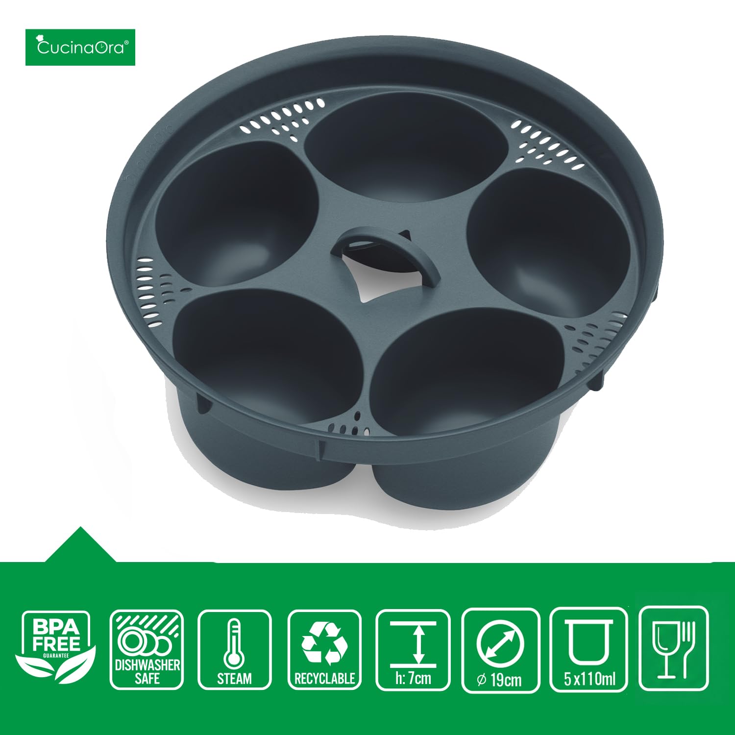 steamEGGS compatibile con Monsieur Cuisine Smart e Connect – Inserto cuociuova per preparare fino a 5 uova in camicia