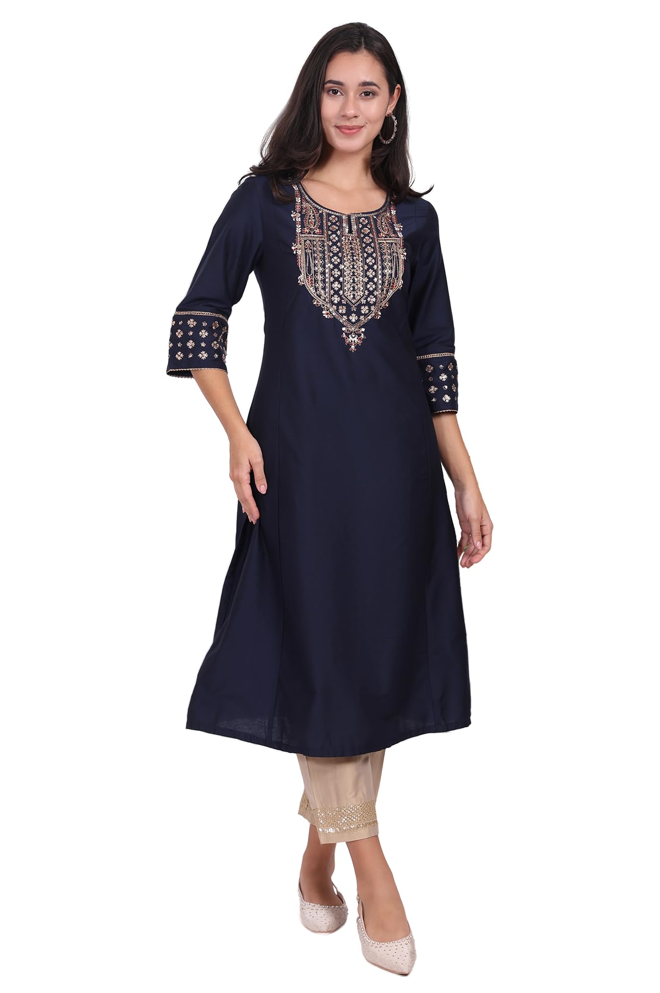 Embroidered Straight Kurta-image-1