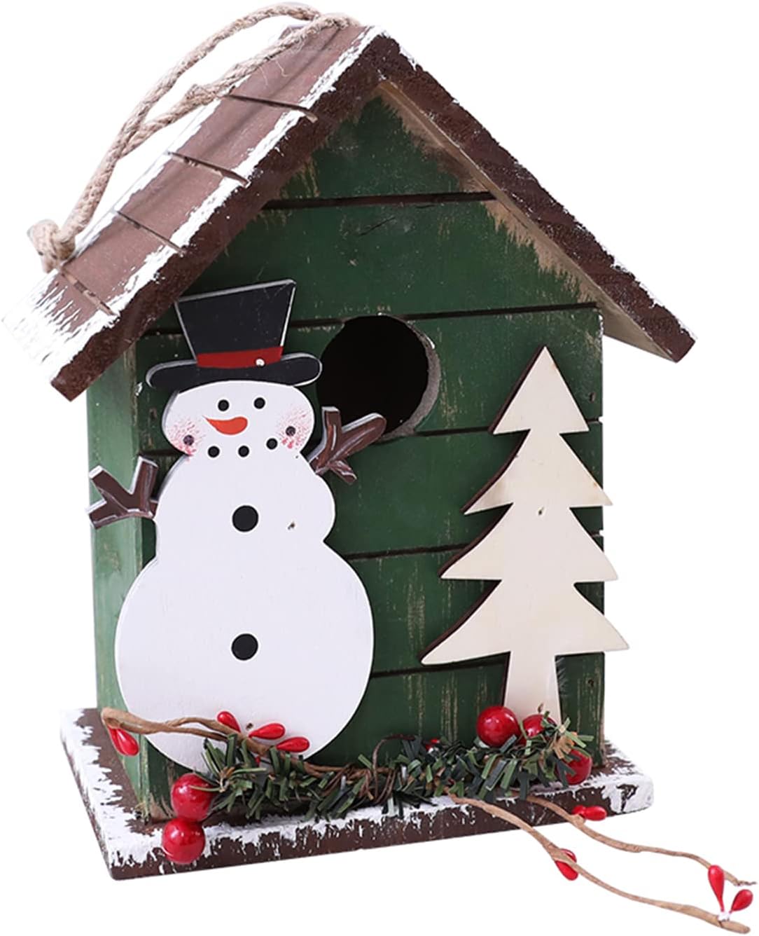 Christmas Decorations Wooden Small Cabin Creative Three-Dimensional Snow House Decoration for Home Bedroom Living Room Window Desktop Ornaments