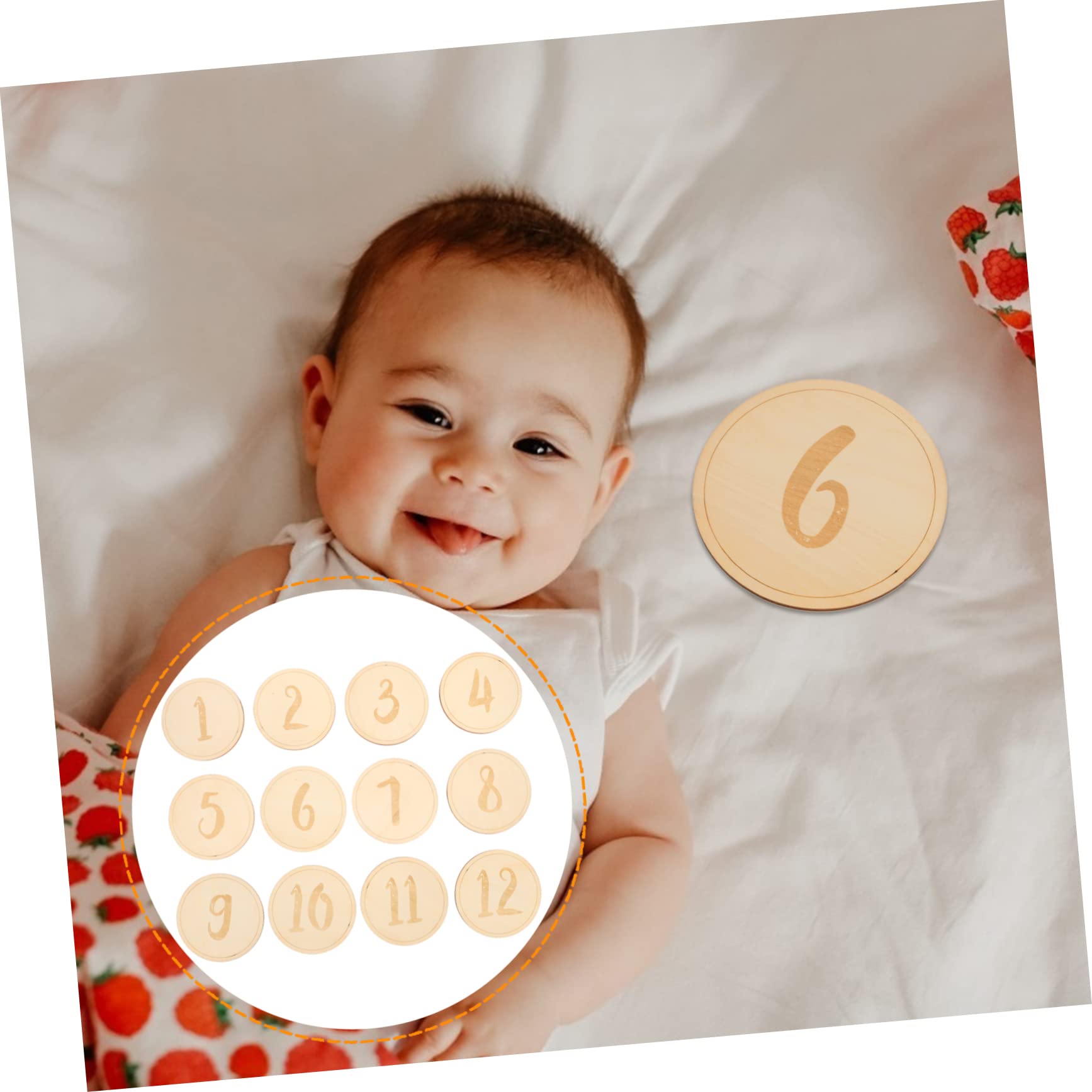 ifundom 36 Stk Meilensteinkarte Baby-meilensteinscheiben Baby-meilenstein-aufkleber -meilenstein-marker Neugeborene Monatskarten Plakette Foto Kleinkind Sandwichplatte Aus Massivholz