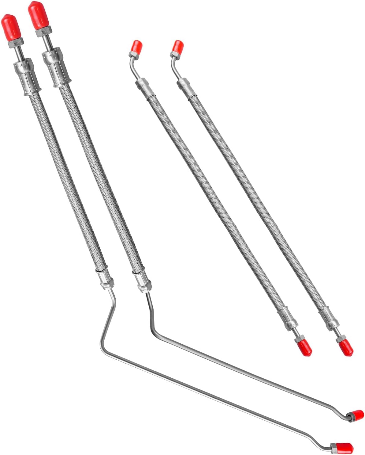 Hydraulic Ram Cylinder Hose Kit Fit for Mercruiser Alpha One with Trim Cylinder(15-9/16") and Bravo 1 2 3 X, Replace 32-864589 32-864588 32-99904Q, 4PCS