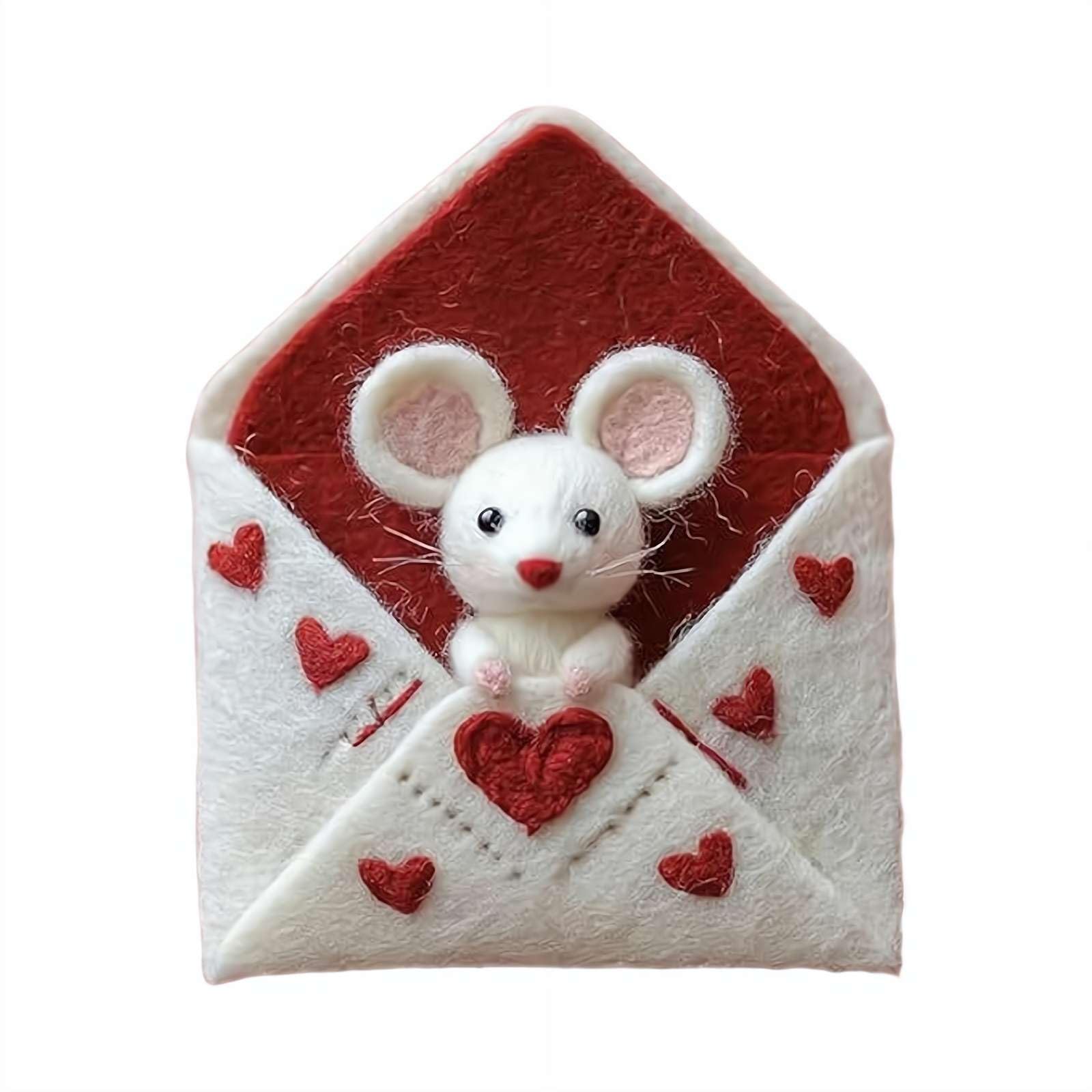 Valentine Felt Mice Ornaments, Needle Felted Mouse, Handmade Wool Felt Mouse Ornament, Cute Felted MouseDoll Tiered Tray Tabletop Decor, Valentines Anniversary Easter Gifts Wedding Party Supply