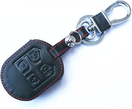 Black Leather for Ford Expedition F150 F250 F350 Mustang Edge Explorer Flex Focus 4 Buttons Remote Smart Key Chain Cover Case Fob Taurus X