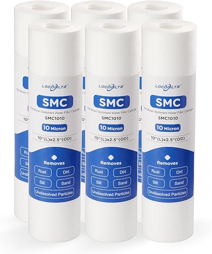 Whole House - Cartucho de filtro de agua de polipropileno hilado de 10 x 2.5 pulgadas para pozo de sedimentos RS14, RS14-SS, PD-10-934, SDC-25-1010,