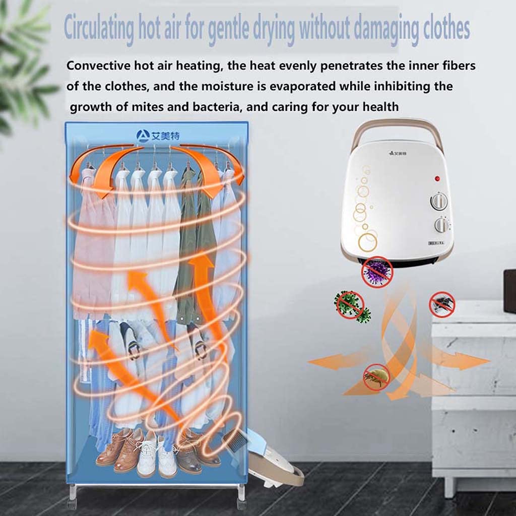 TJH Secador de Gran Capacidad de 600 l, Ropa y Zapatos de Secado rápido para el hogar de 2000 w Que albergan prevención de Seguridad cuádruple