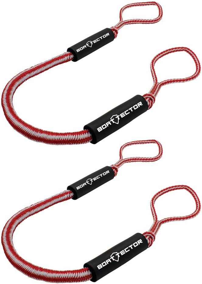 Extreme Max 3006.3269 BoatTector Bungee Dock Line Value 4-Pack - 5', Red/White