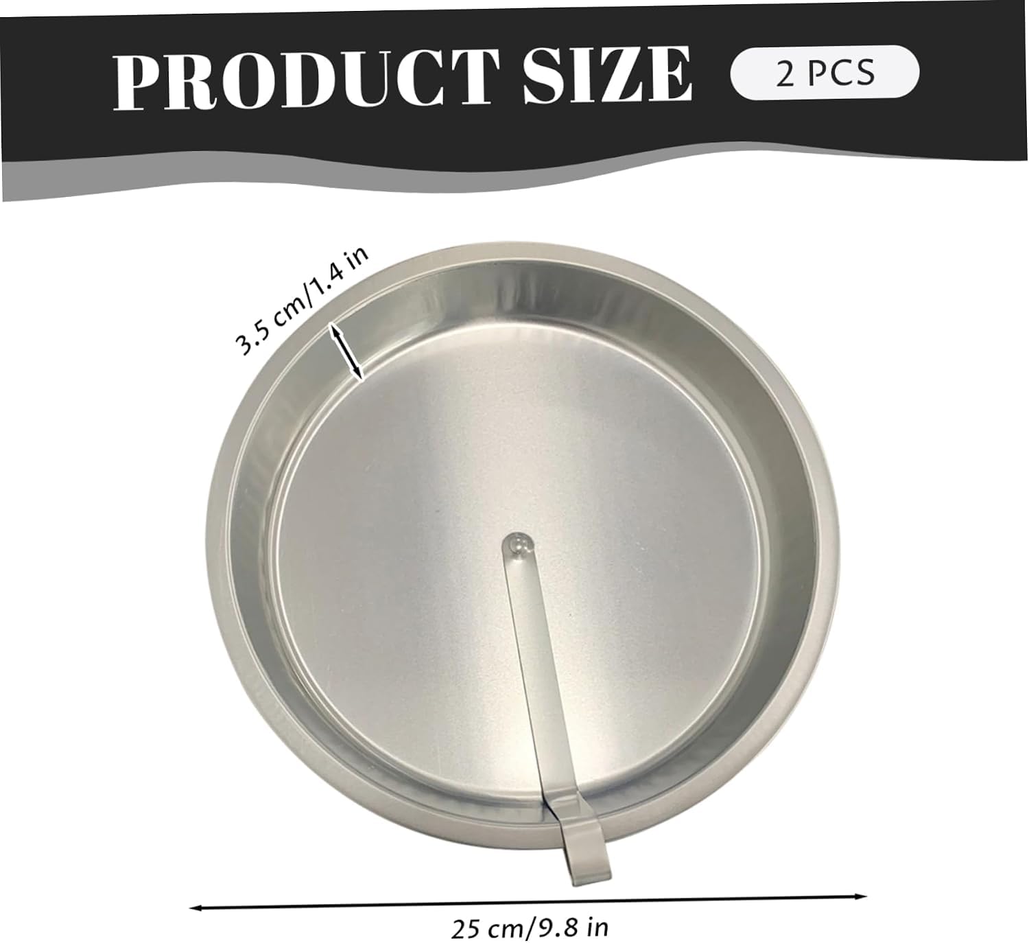 2er-Pack Runde Kuchenform (25 cm Durchmesser), Robuste, Antihaftbeschichtete Backform Aus Weißblech Mit Integriertem Schwenkmesser Für Perfekte Kuchen
