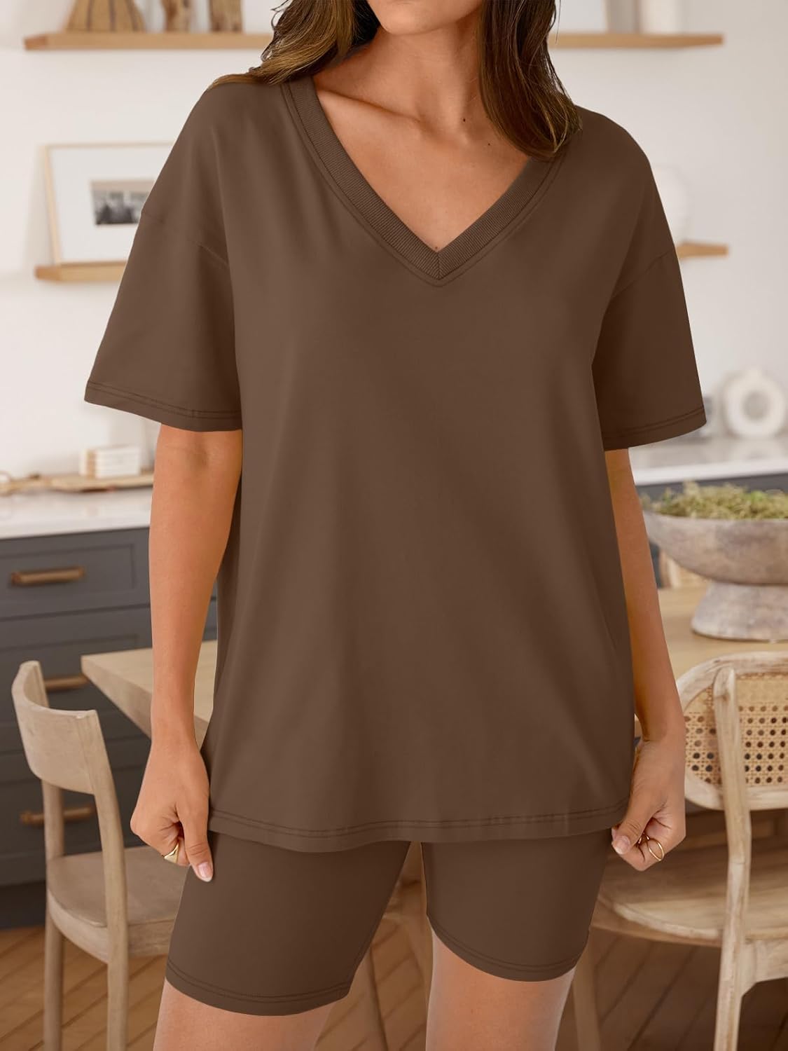 Trendy Queen Womens Two Piece Lounge Sets Spring Outfits 2026 Summer Fashion Vacation Tops Shorts Matching Tracksuits - Image 2