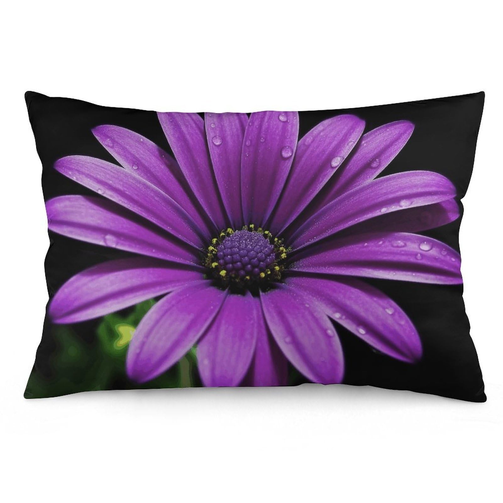 NONHAI 2 Pack Pillow Cases for Hair and Skin, Soft Breathable Pillow Case Covers with Hidden Zipper, Purple Daisy Pillowcase 16 "x24 Pillow Covers for Sleeping Gift