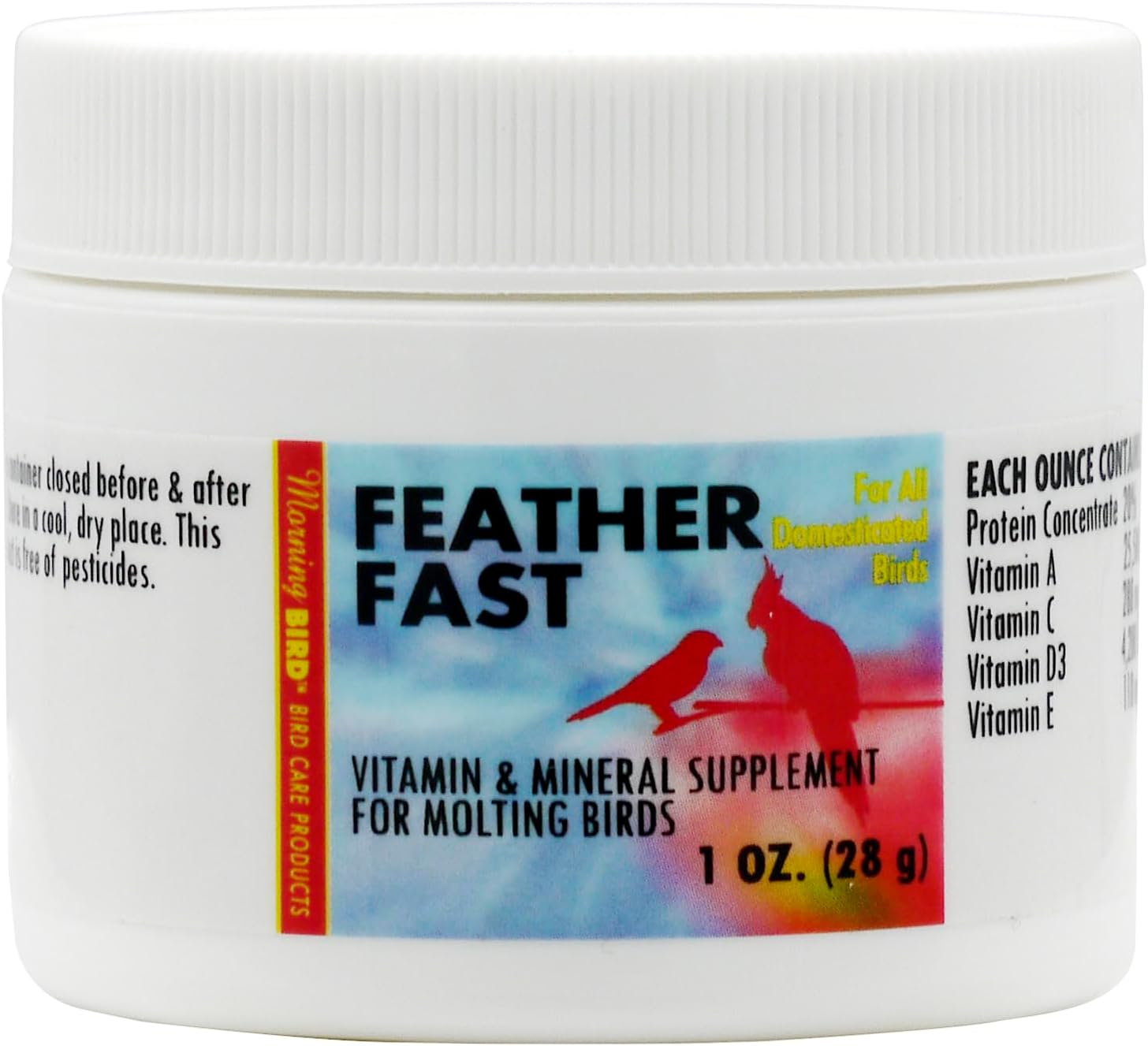 Morning BirdFeather Fast, Dietary Supplement for Moulting Birds, Mix with Bird Food, 1 oz