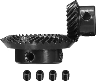 uxcell 90 Degree 1 : 2 Shaft Hole Tapered Bevel Gear, 2 Pcs 1 Mod 8mm Bore 20 Teeth Left Hand and 8mm Bore 40 Teeth Right Hand Ground Spiral Steering Gears for Mechanical Rotation