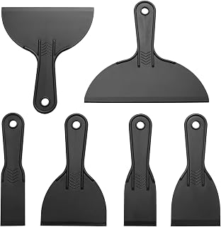 Harniruco 6 Pack Flexible Plastic Putty Knife Set - 1.5-8" Sizes for Spackling, Painting, Tamales & Scraping