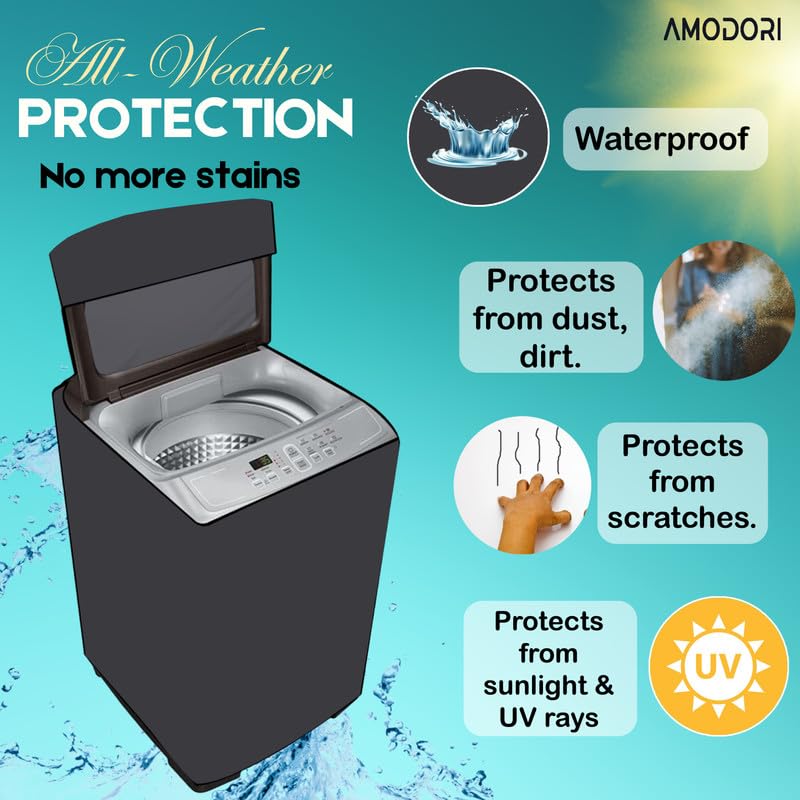 Image of Waterproof Top load washing machine cover Compatible for LG 7 Kg (T70AJMB1Z) Solid Grey Print