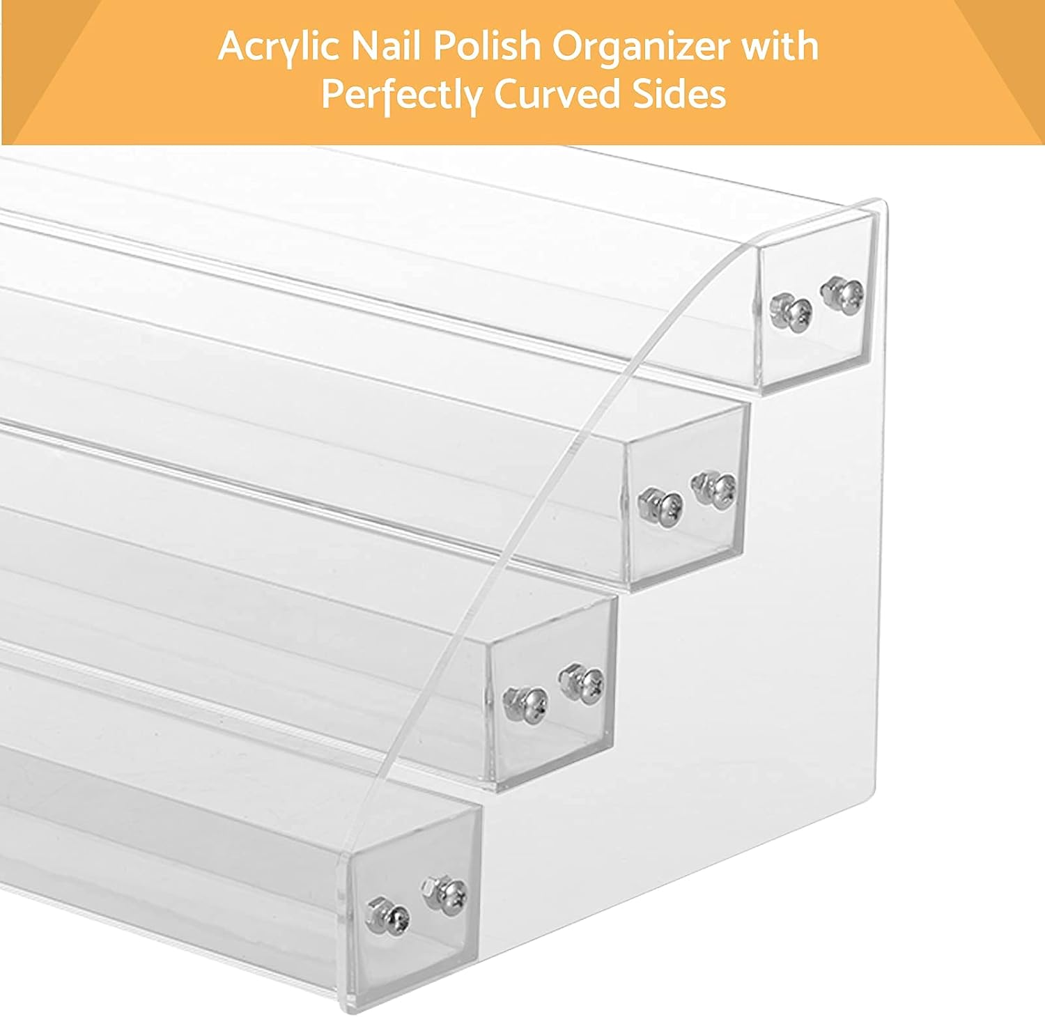 Ejoyous 4 Layer Nail Polish Organiser, Beautiful Fashion Durable Nail Polish Acrylic Clear Nail Display Rack - Image 3
