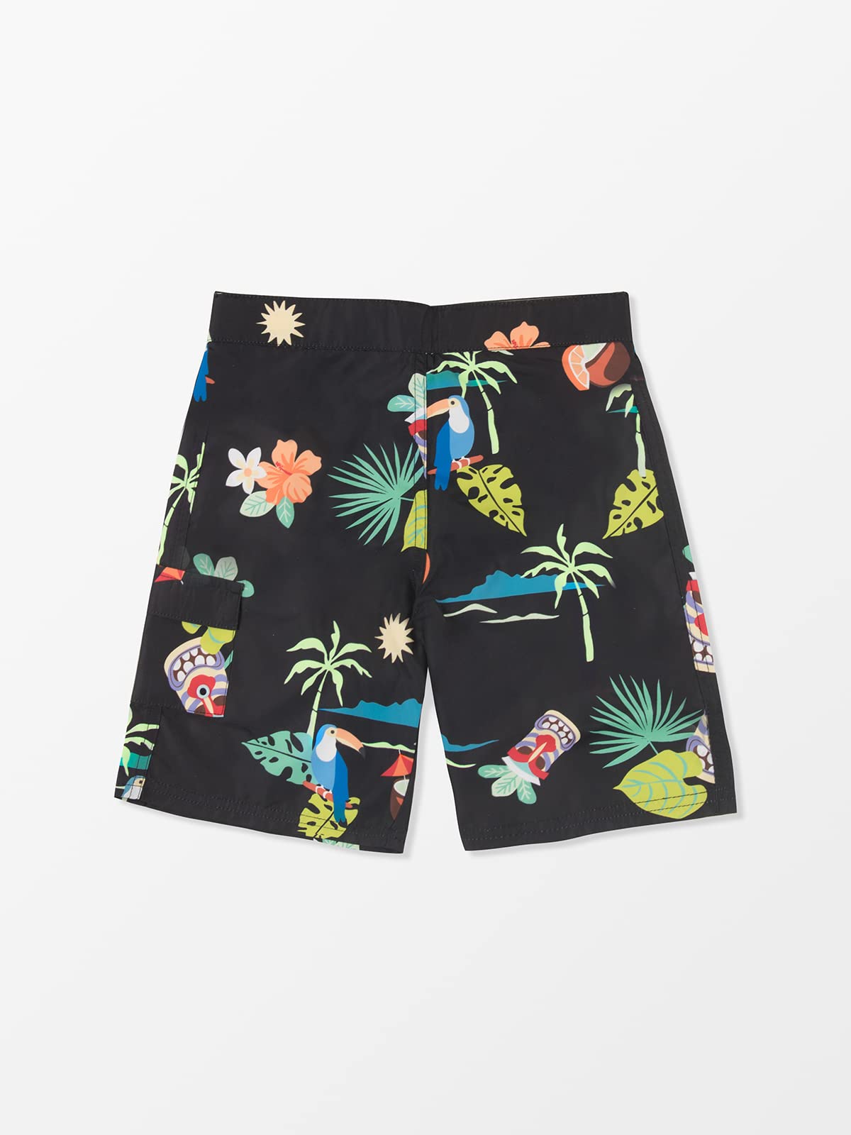 CUPSHE Short de Bain pour garçon Short de Bain pour S garçon Maillot de Bain Fixe Rainforest Print