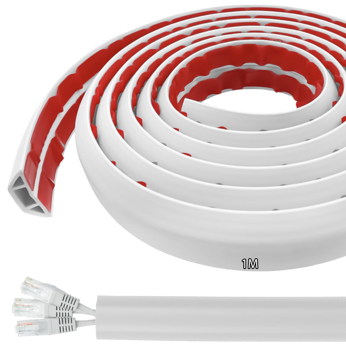 Canaletas para Cables Adhesivas, Madera Pasacables Suelo Goma, Canaleta Cables, para Uso en Oficinas, Escuela, Almacén, Conciertos, Etc, para Proteger Los Cables Evitar Riesgos deTropiezo — view 44