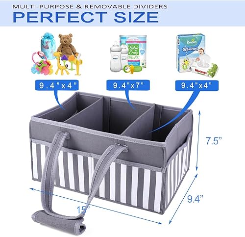 Miniatura 4 de Clearworld Organizador de pañales para bebé, organizador de pañales para cambiador y automóvil, contenedor de almacenamiento portátil para