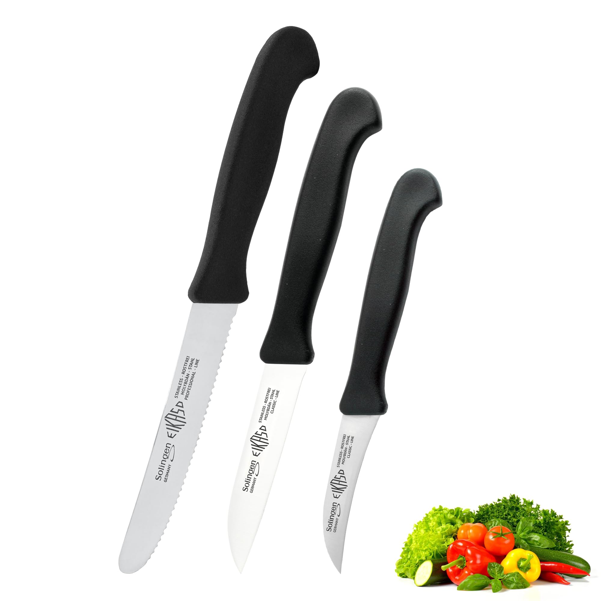 EIKASO Solingen Küchenmesser Set 6-teilig – Aus Molybdänstahl 1.4116, Made In Germany