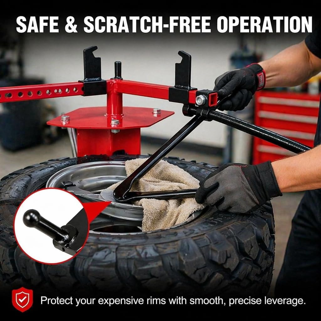 Heavy Duty Manual Tire Changer Machine with Tire Bead Breaker, Portable Tire Mounting Machine for 4 to 16.5 Inch Tires, Small Tire Changer for Motorcycle, ATV, Lawn Mower, Car and Light Truck