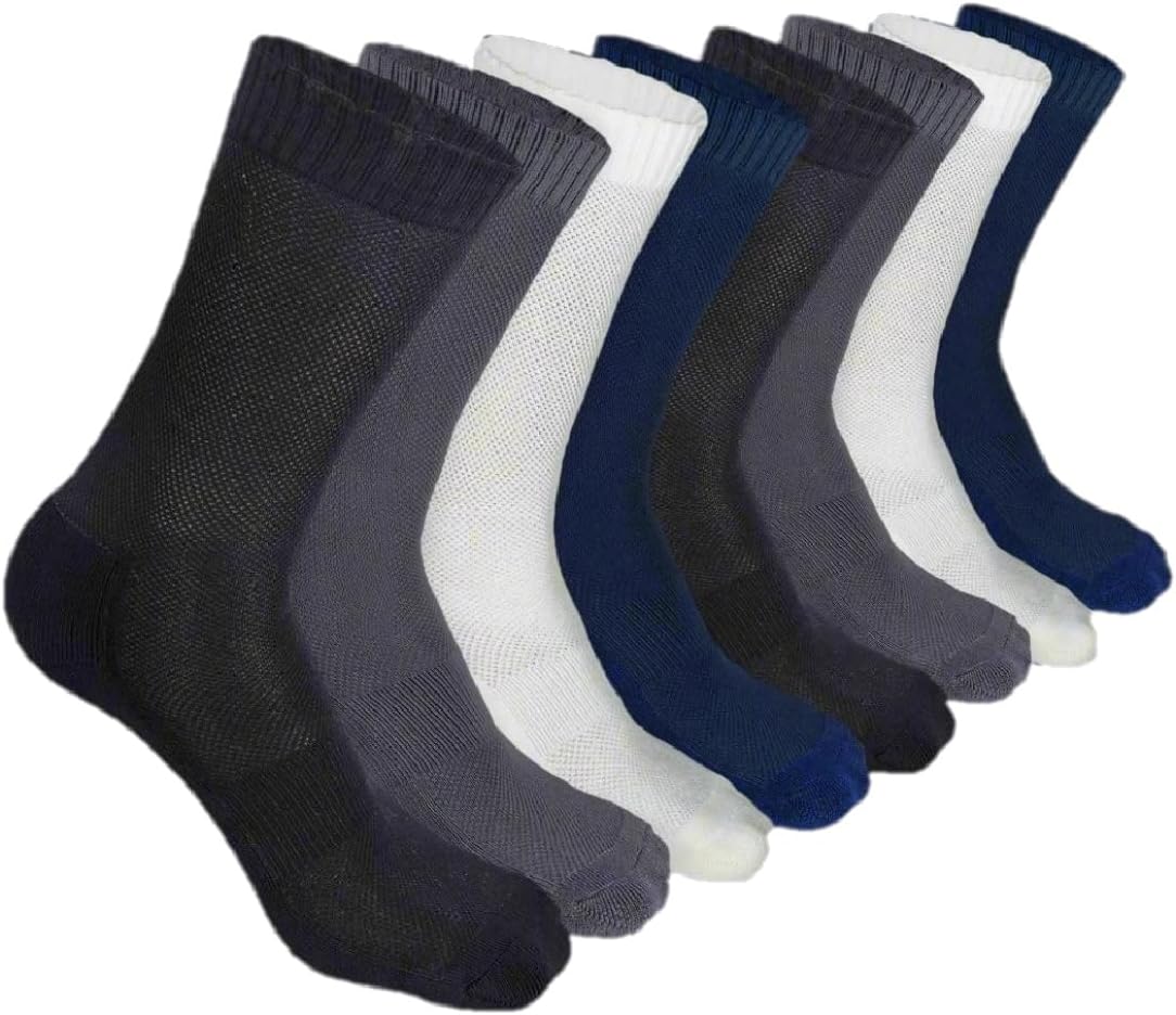 Office Wear Compact Combed Cotton Regular Length Design Socks Set Of 6