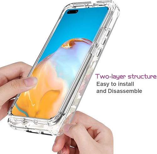 Miniatura 4 de ELS-N04 - Funda para Huawei P40 Pro con protector de pantalla de vidrio templado, cuerpo completo, transparente, flexible, con protección de diseño