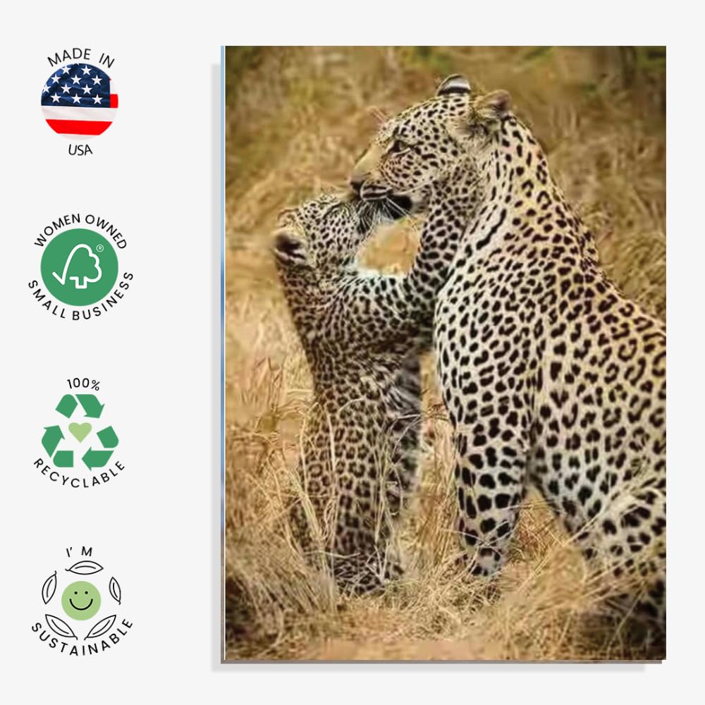 Tarjeta de felicitación con temática de naturaleza animal, tamaño más grande con imagen trasera e interior en blanco, tarjeta única para el día de la madre para colecciones de amantes de