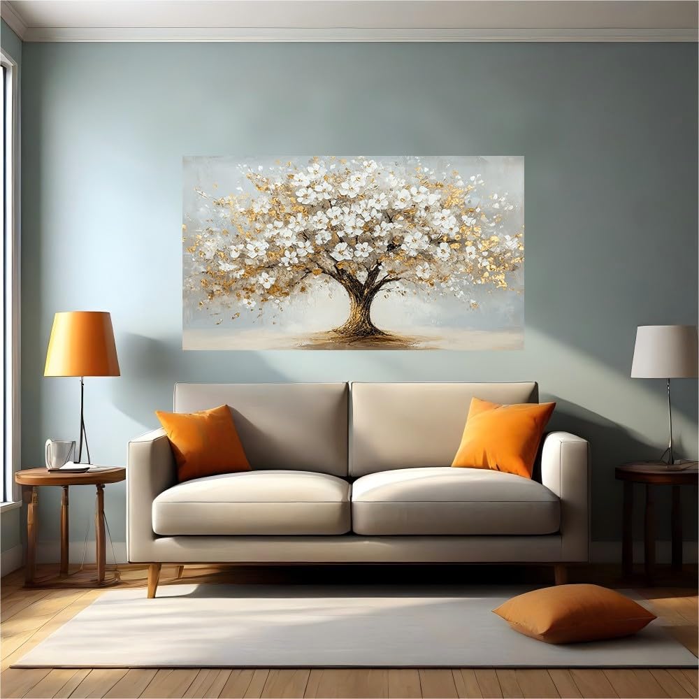 Calcomanías de pared de flores y árboles vinilo autoadhesivo de 120x80 cm para decorar el hogar y la oficina