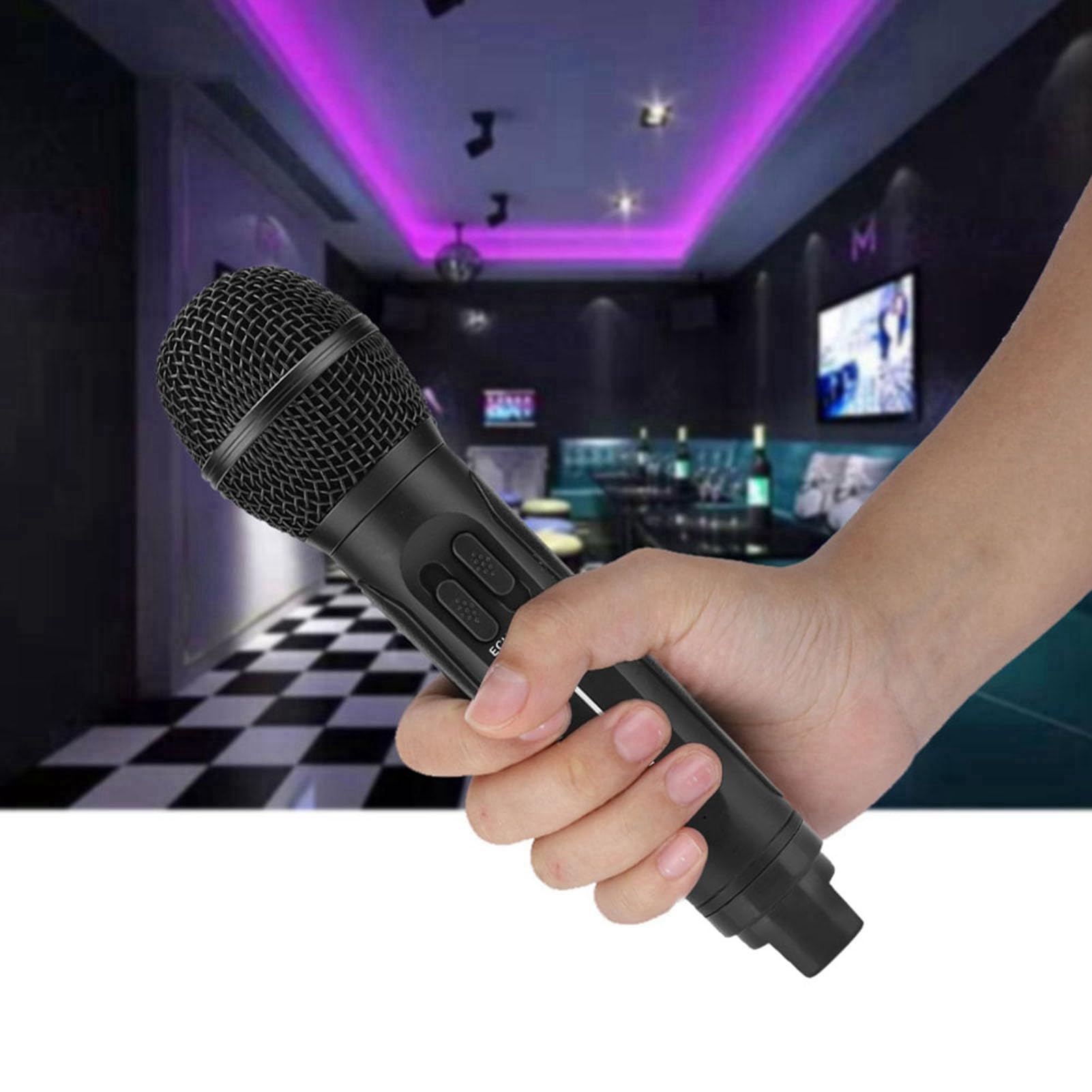 Altavoz Portátil para Karaoke en Casa con Micrófonos Duales, Entrada Auxiliar para Dispositivos Externos, Ideal Reuniones Familiares y Fiestas (Negro)