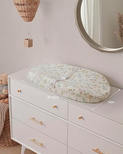 Miniatura 5 de Blissful Diary Almohadilla Cambiadora de Muselina para Bebé con Forro Impermeable de Espuma, Almohadilla para Mesa Cambiadora de Bebé con Funda