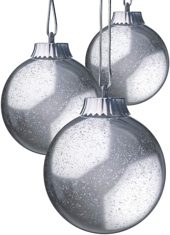 Xodus Innovations WP540-3 Outdoor LED Ornament, Battery Powered Pulsing Globe Sphere Lights with Dusk Sensor (Pack of 3) (Silver)