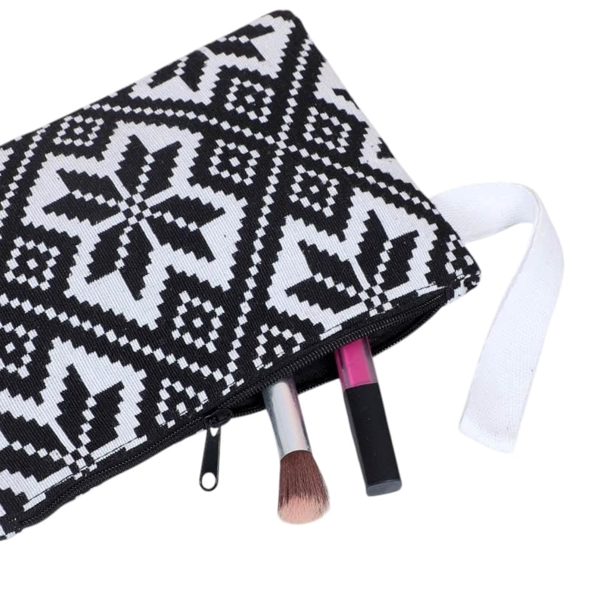 Jacquard Woven Cotton Pouch, Cosmetic Makeup Bag, Travel Gift