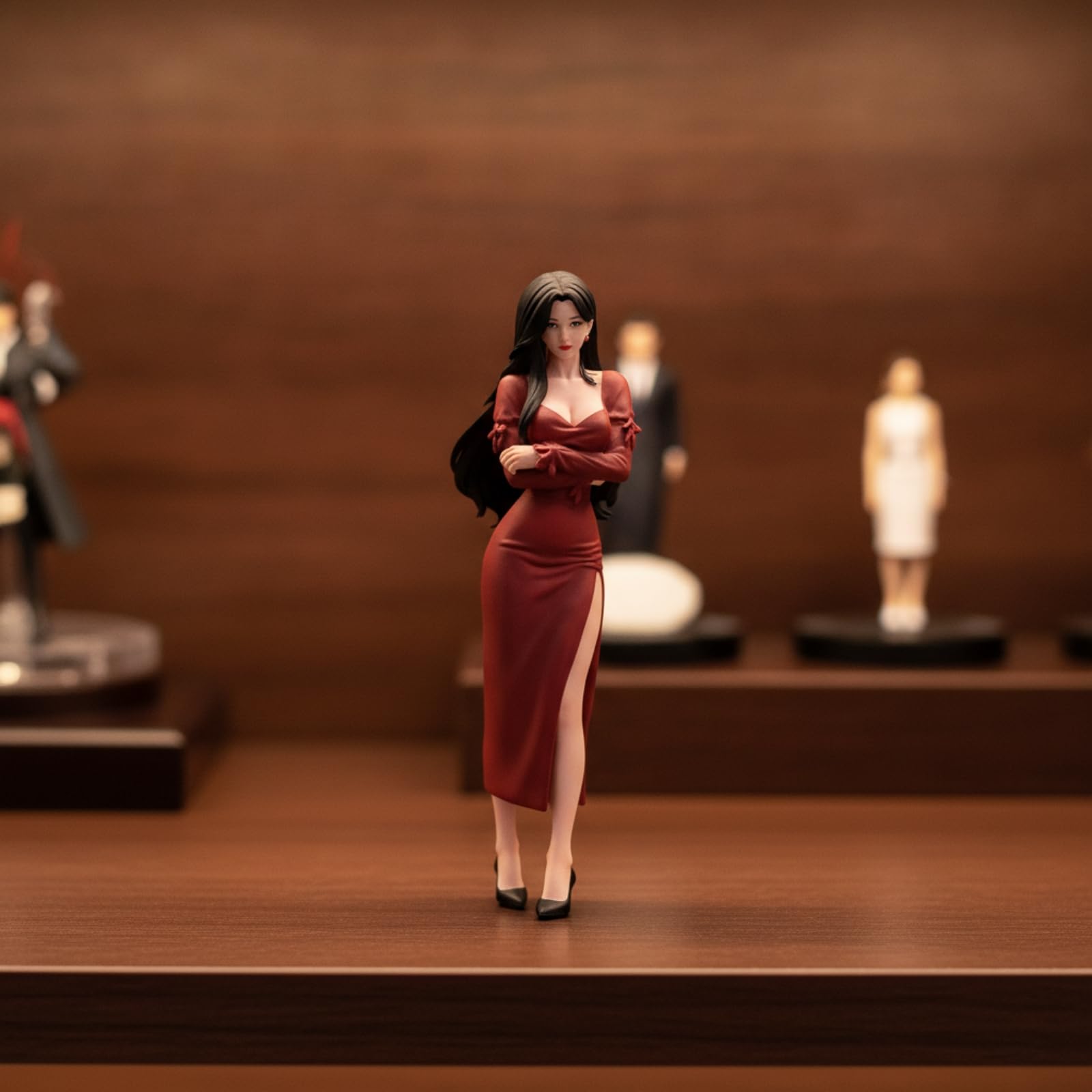 LRXFPIYF Figura de Resina Figura Coleccionable Miniatura Estatua Mujer con Brazos Texturas Intrincadas Superficie Pulida Adecuada para Escritorio Dioramas