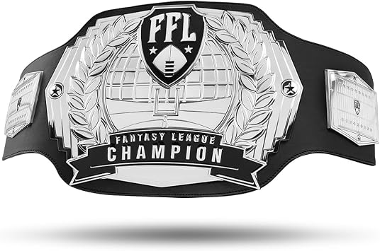 TrophySmack Fantasy Football Championship Belt 12-Year Perpetual Championship Belt Engravings Optional Gold or Silver