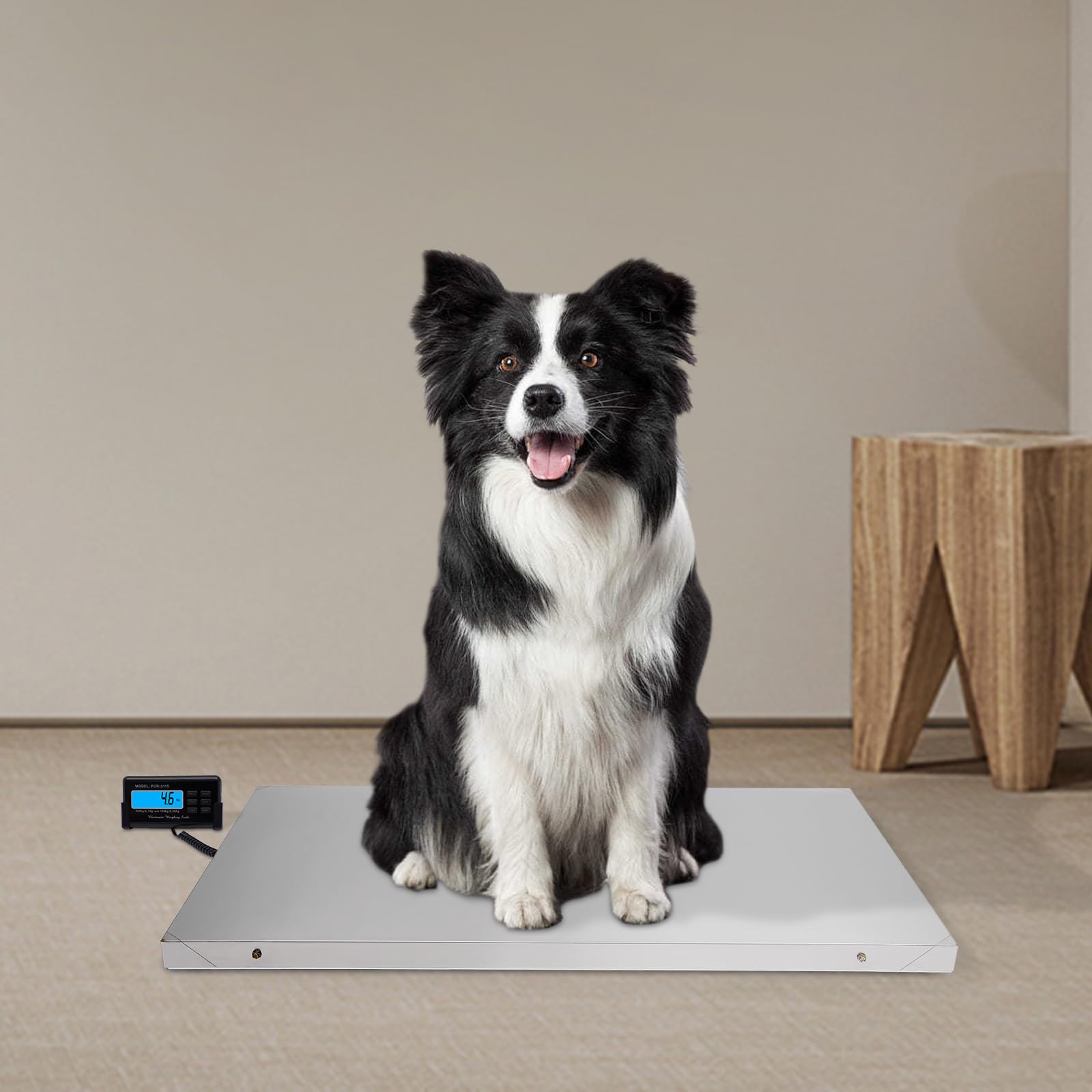Veterinärwaage Bodenwaage,300kg LCD-Bildschirm Digitalwaage Paketwaage Veterinärwaage Große Tierwaage LCD Plattformwaage,für Zoohandlungen,Tierarztpraxen,Postämter,Versandunternehmen