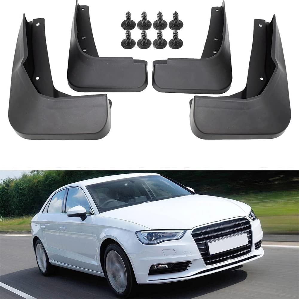 WeiYH No Drill Mud Flaps for Car Front Rear Wheel for Audi A3 Sedan Saloon 2017 2018 2019 2020 2021